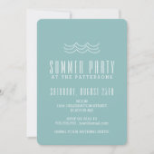 Uitnodiging voor de moderne Waves Summer Pool (Voorkant)