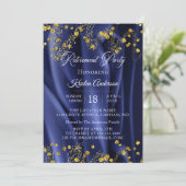 Uitnodiging voor de "Navy Modern Gold Retirement P (Staand voorkant)