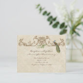 Uitnodiging voor de ontvangst van Vintage Pauw & E Informatiekaartje (Staand voorkant)