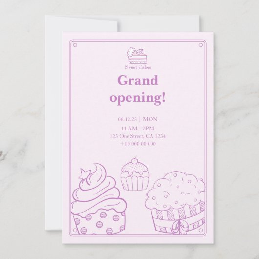 uitnodiging voor de opening van de bakkerij (Voorkant)