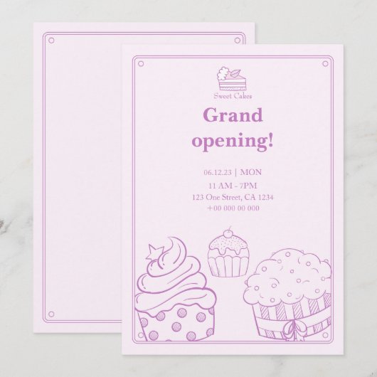 uitnodiging voor de opening van de bakkerij (Voorkant / Achterkant)