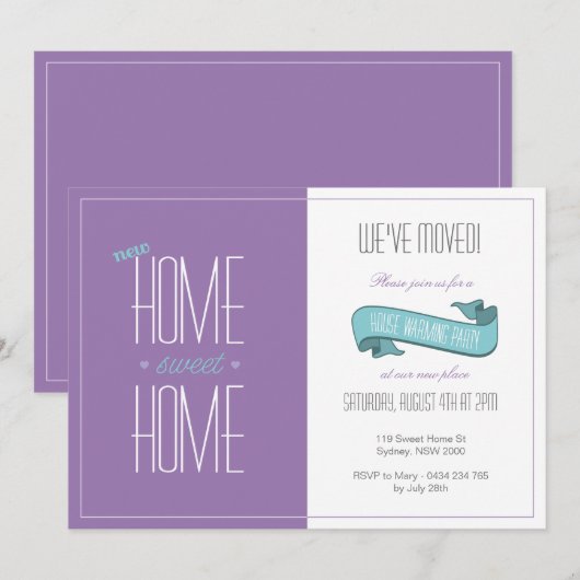 Uitnodiging voor de opwarmingspartij van het thuis (Voorkant / Achterkant)