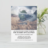 Uitnodiging voor de overlevingspartij Zombie Apoca (Staand voorkant)