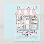 Uitnodiging voor de partij Cake (Voorkant / Achterkant)