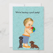 Uitnodiging voor de partij Dachshund Pool (Voorkant)