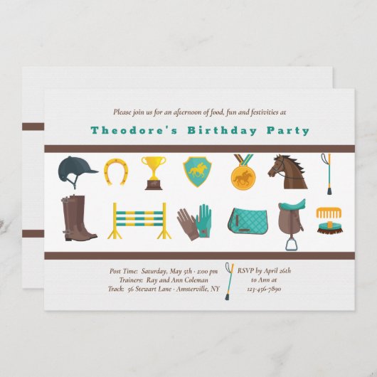 uitnodiging voor de partij Equestrian Elements Bir (Voorkant / Achterkant)