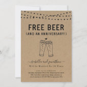 Uitnodiging voor de partij Free Beer Funny Jubileu (Voorkant)