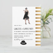 Uitnodiging voor de partij Gangsters en Flappers (Staand voorkant)