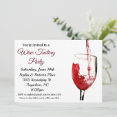 Uitnodiging voor de partij Pour Wine Tasting (Staand voorkant)