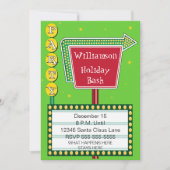 Uitnodiging voor de partij Retro Sign Holiday (Voorkant)