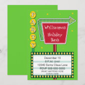 Uitnodiging voor de partij Retro Sign Holiday (Voorkant / Achterkant)