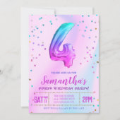 Uitnodiging voor de partij van de Forth Birthday (Voorkant)