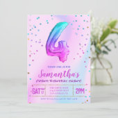 Uitnodiging voor de partij van de Forth Birthday (Staand voorkant)