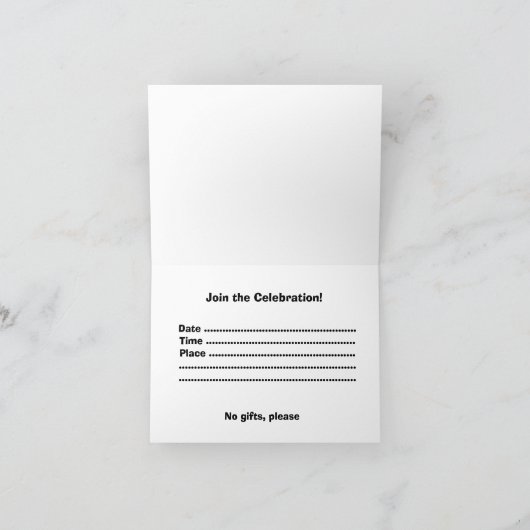 Uitnodiging voor de Partij van de Pensionering, (Binnen)