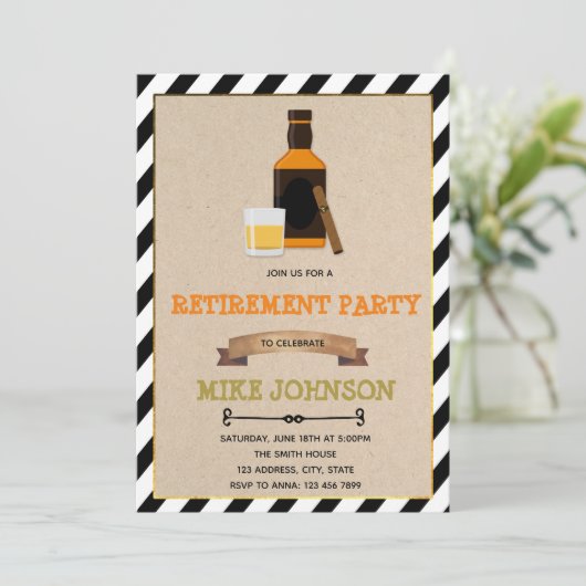 Uitnodiging voor de partij van wijn en sigaren (Staand voorkant)