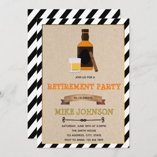 Uitnodiging voor de partij van wijn en sigaren (Voorkant / Achterkant)