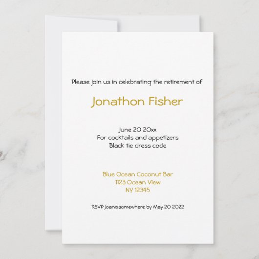 Uitnodiging voor de partij voor de herstelling van (Achterkant)