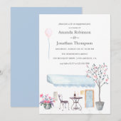 Uitnodiging voor de partij voor de waterverf in Pa (Voorkant / Achterkant)