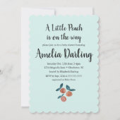 Uitnodiging voor de Peach Baby shower Scallop Edge (Voorkant)