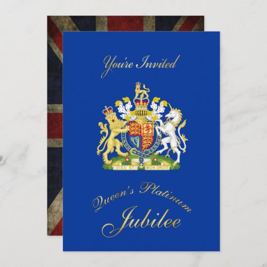 Uitnodiging voor de Platinum Jubilee-partij van ko (Voorkant / Achterkant)