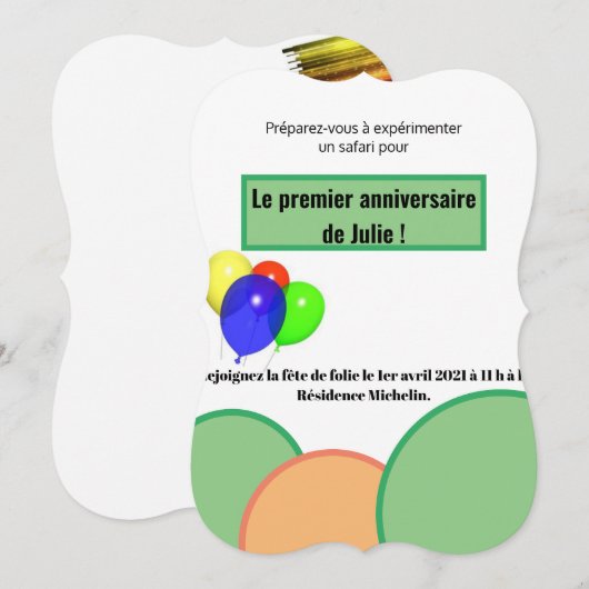 uitnodiging voor de premier van Le anniversaire (Voorkant / Achterkant)