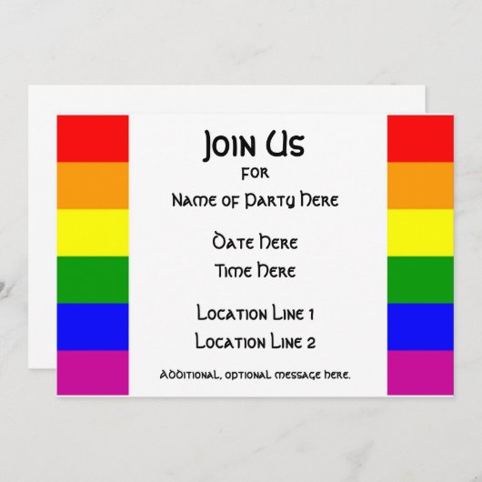 Uitnodiging voor de private partij van LGBT #1 (Voorkant / Achterkant)