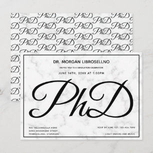 Uitnodiging voor de promotiepartij in Marble Gradu