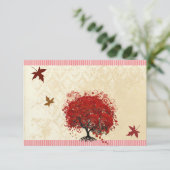 Uitnodiging voor de Rode Hartboom Herfstbladeren B (Staand voorkant)