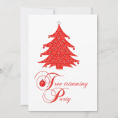 Uitnodiging voor de Rode Lace-kerstboom (Voorkant)