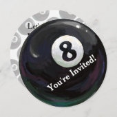 Uitnodiging voor de Ronde van de Ball Art Birthday (Voorkant / Achterkant)