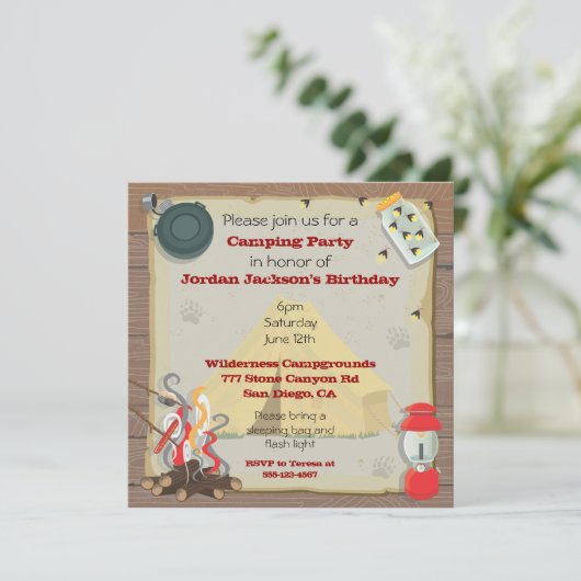 Uitnodiging voor de Rotische Camping Party (Staand voorkant)