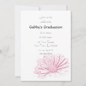 Uitnodiging voor de roze bloemenaflooppartij (Voorkant)