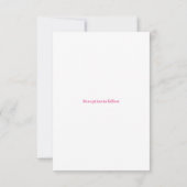 Uitnodiging voor de roze bloemenbruiloft (Achterkant)