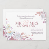 Uitnodiging voor de Roze Post Bruiloft Brunch van (Voorkant / Achterkant)