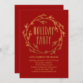 Uitnodiging voor de Shiny Wreatay Party - Rood (Voorkant / Achterkant)