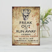 Uitnodiging voor de Skull en Crown Halloween Part (Staand voorkant)