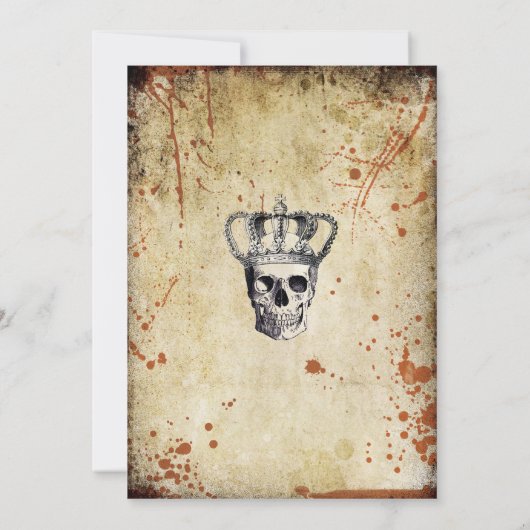 Uitnodiging voor de Skull en Crown Halloween Part (Achterkant)