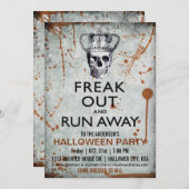  Uitnodiging voor de Skull en Crown Halloween Part (Voorkant / Achterkant)