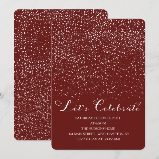 Uitnodiging voor de Sneeuwfeestdag (Voorkant / Achterkant)