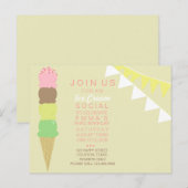 Uitnodiging voor de sociale partij Ice Cream (Voorkant / Achterkant)