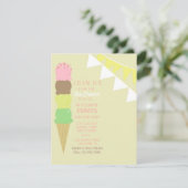 Uitnodiging voor de sociale partij Ice Cream (Staand voorkant)