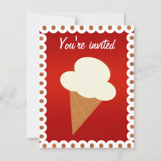 Uitnodiging voor de sociale partij Ice Cream (Voorkant)