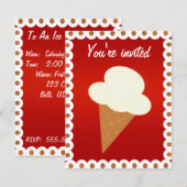 Uitnodiging voor de sociale partij Ice Cream (Voorkant / Achterkant)