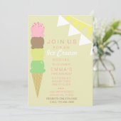 Uitnodiging voor de sociale partij Ice Cream (Staand voorkant)