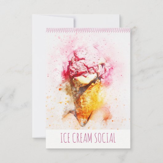 Uitnodiging voor de sociale partij Ice Cream (Voorkant)