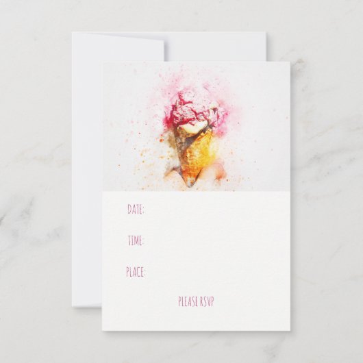 Uitnodiging voor de sociale partij Ice Cream (Achterkant)