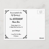 Uitnodiging voor de soft opening van een elegante (Achterkant)
