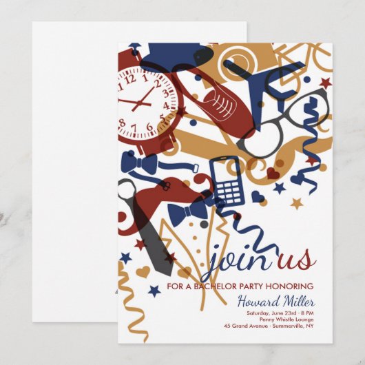 Uitnodiging voor de stijl van de man (Voorkant / Achterkant)