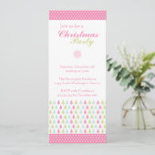 Uitnodiging voor de stijlvolle, roze kerstfeestdag (Staand voorkant)