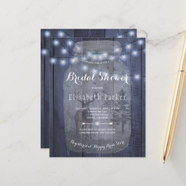 Uitnodiging voor de strenge winterdagdouche (Voorkant / Achterkant in situ)